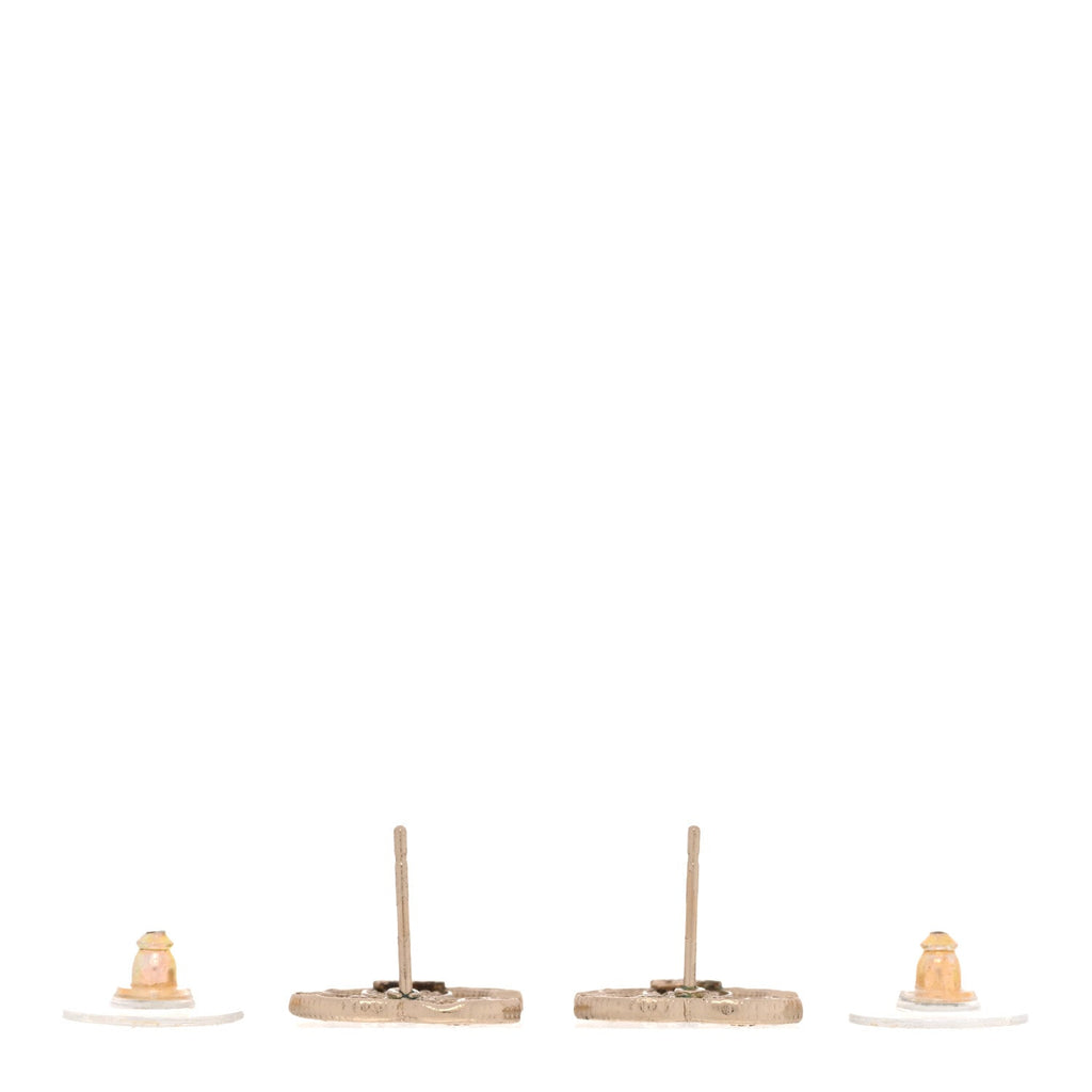 Chanel Tweed Effect CC Earrings Gold