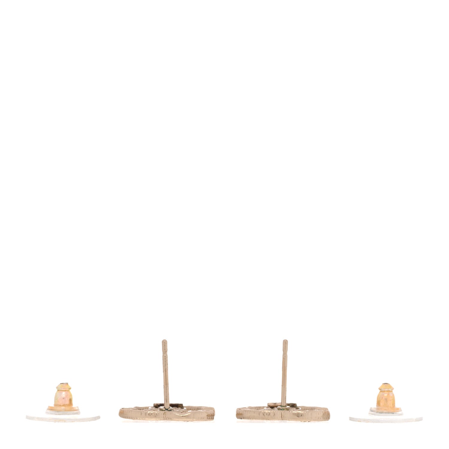Chanel Tweed Effect CC Earrings Gold