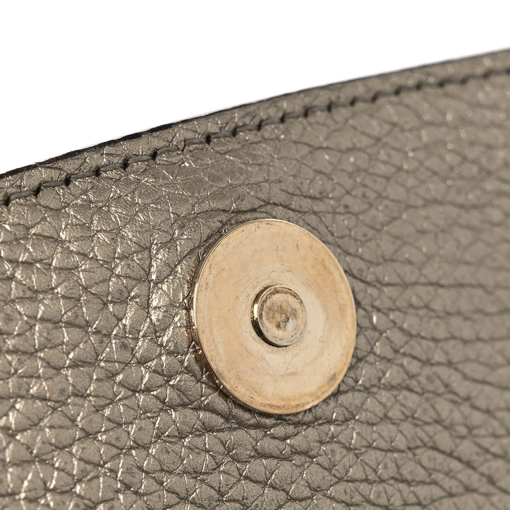 Gucci Metallic Pebbled Calfskin Medium Soho Flap Crossbody Golden Beige