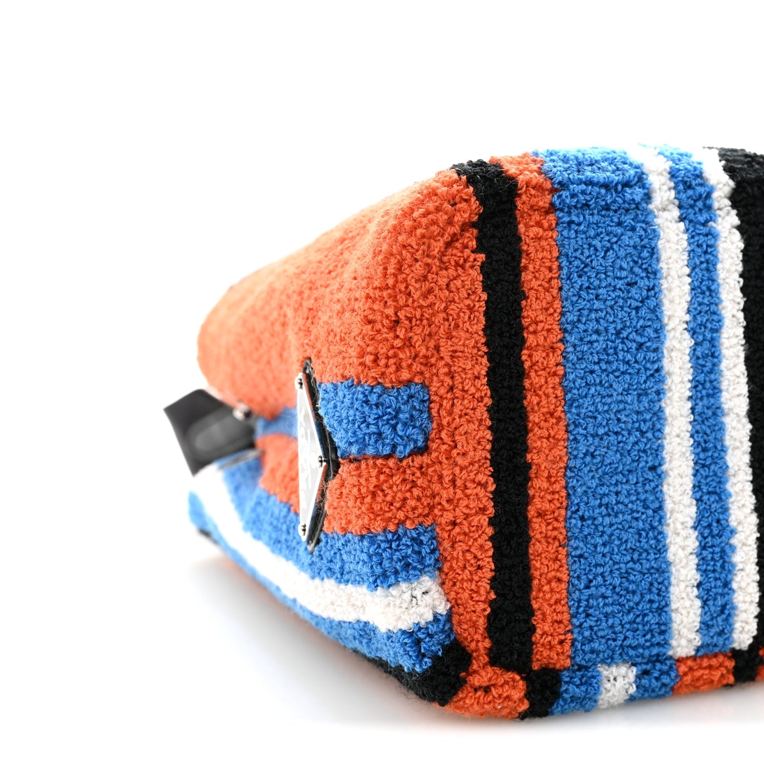 Prada Terry Cloth Small Stripe Tote Arancio