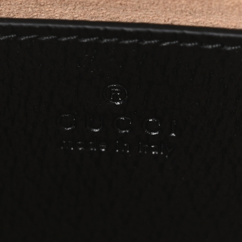Gucci Textured Dollar Calfskin Web Small Diana Tote Bag Black Dusty Grey
