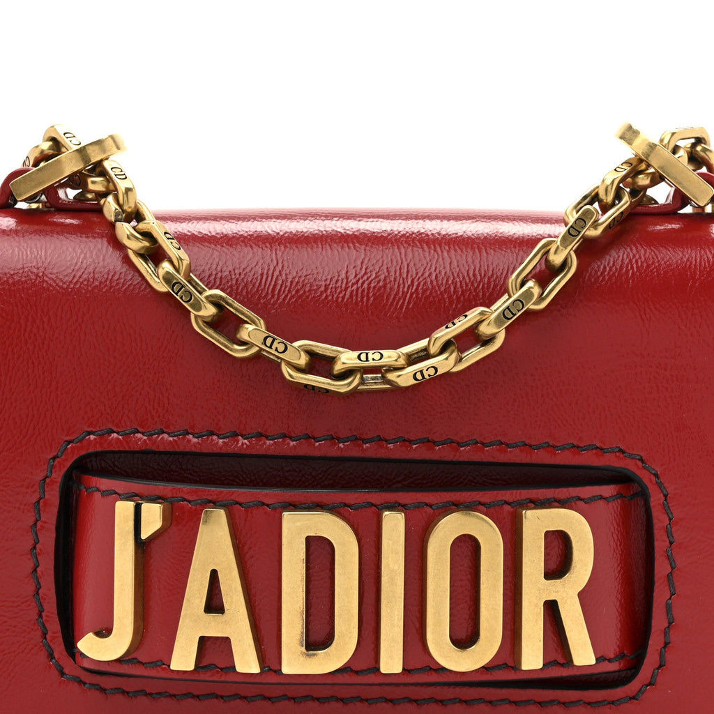 Christian Dior Calfskin J'Adior Chain Flap Bag Red