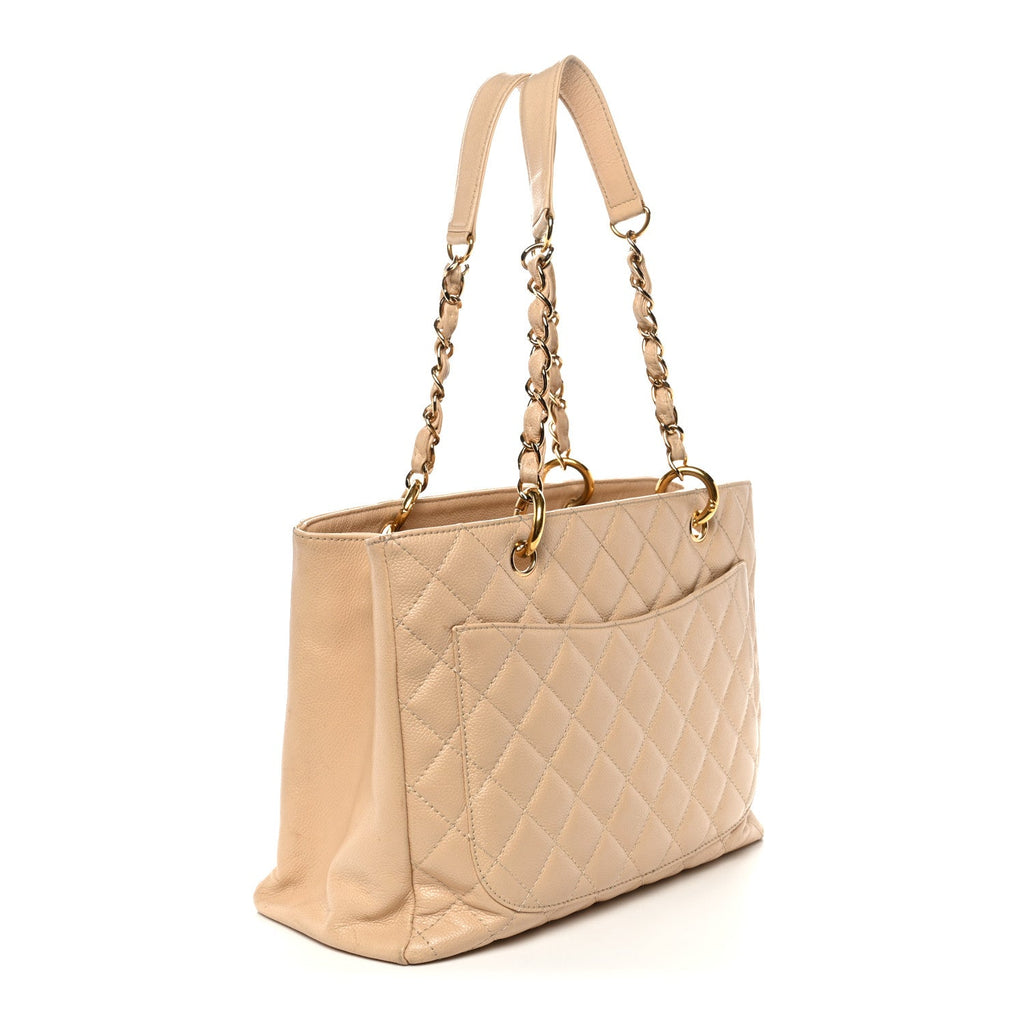 Chanel Caviar Quilted Grand Shopping Tote GST Beige