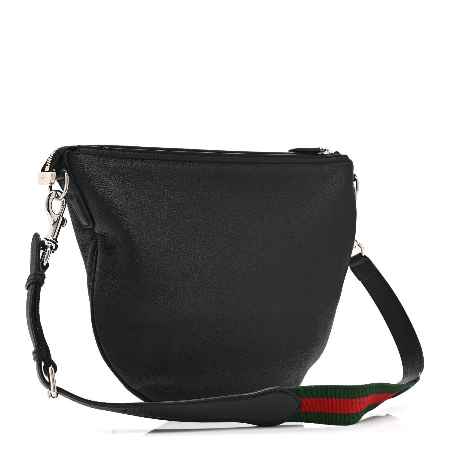 Gucci Calfskin Emblem Shoulder Bag Black