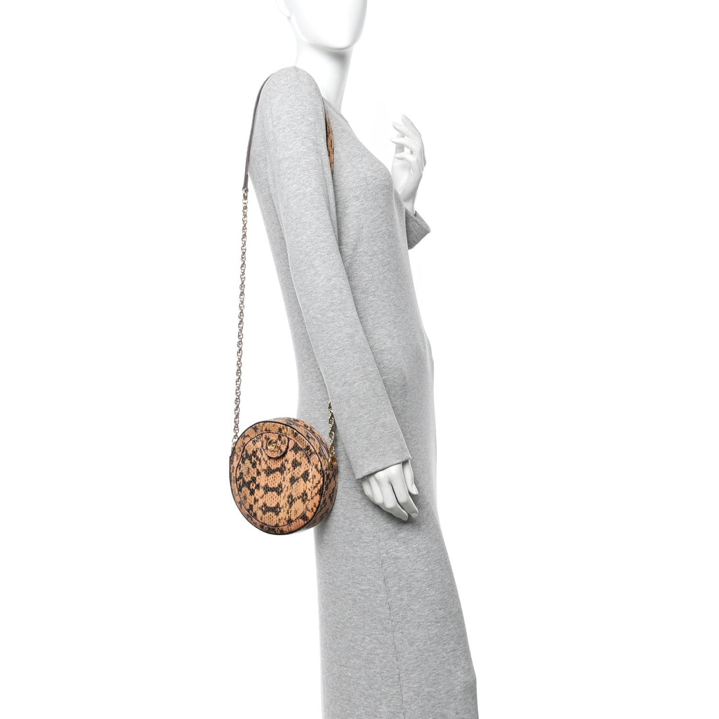 Gucci Snakeskin GG Ophidia Round Crossbody Bag
