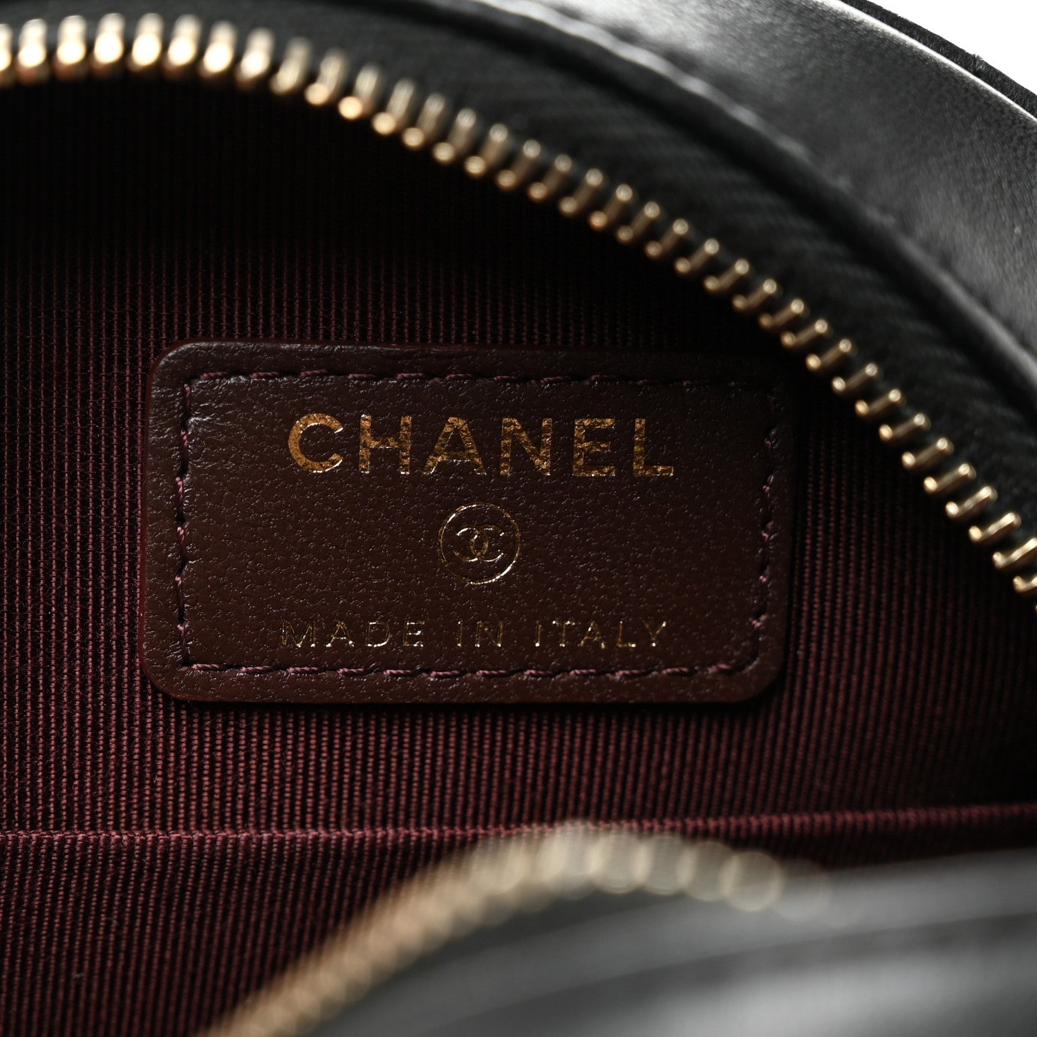Chanel Lambskin Quilted Round Clutch With Chain Black