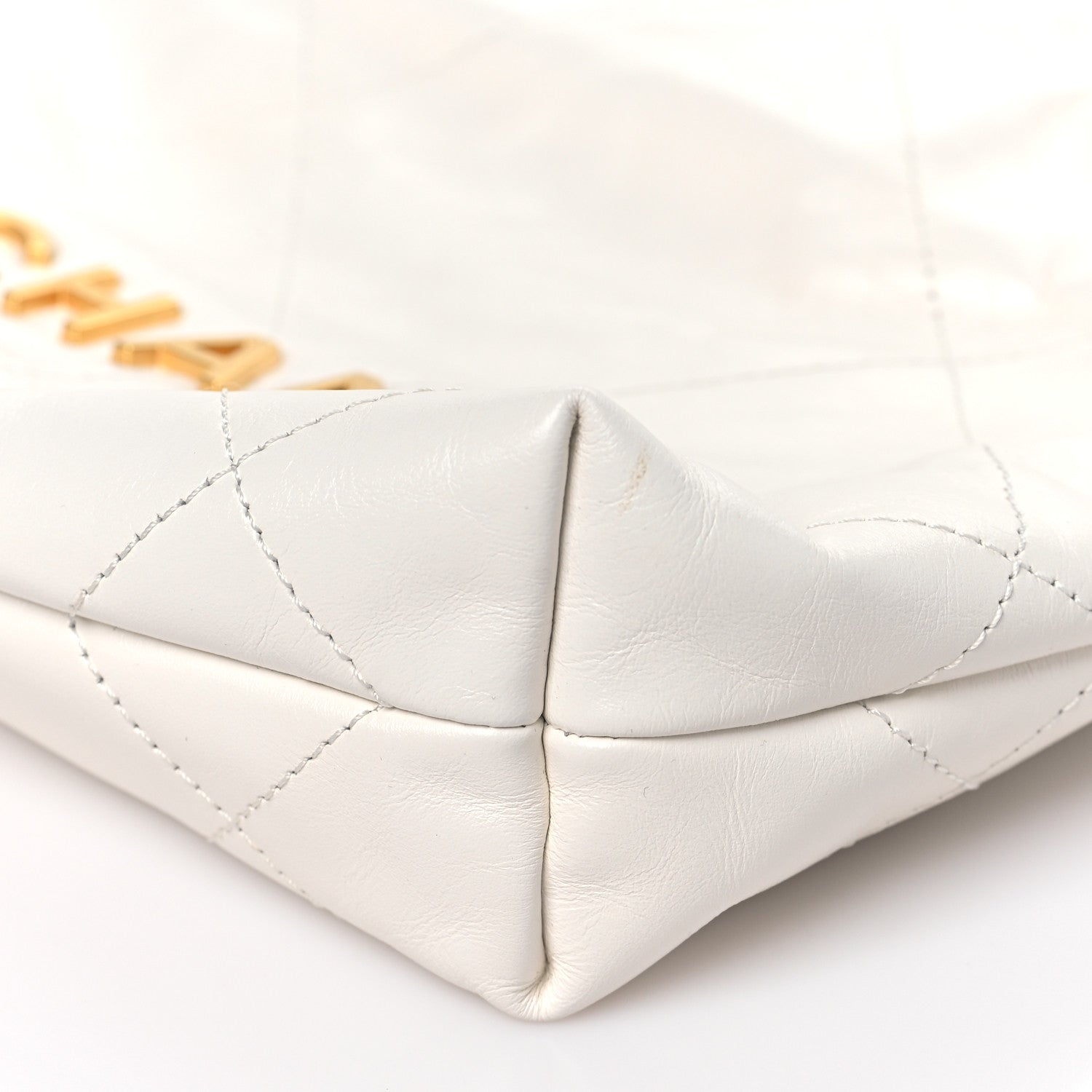 Chanel Shiny Calfskin Quilted Mini Chanel 22 White
