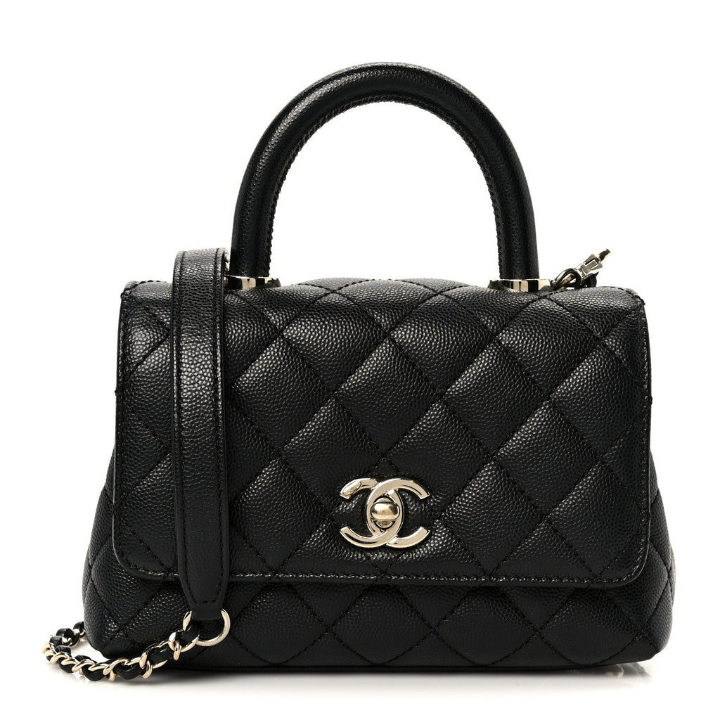Chanel Caviar Quilted Extra Mini Coco Handle Flap Black
