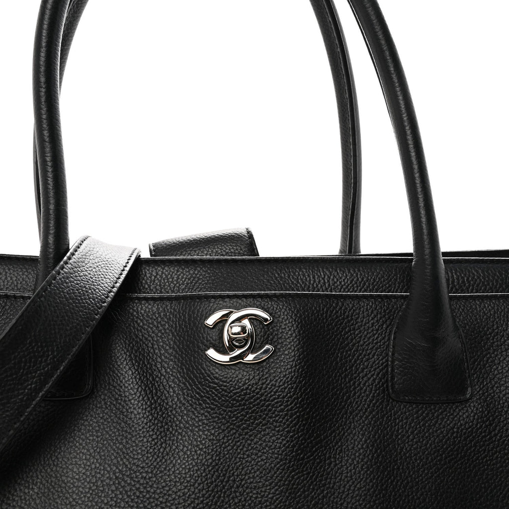 Chanel Calfskin Cerf Executive Shopper Tote Black
