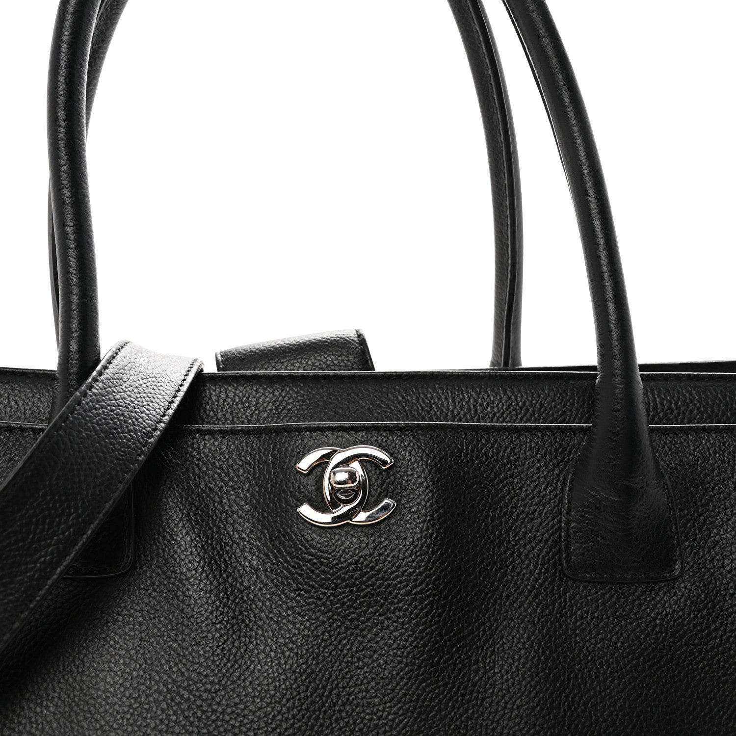 Chanel Calfskin Cerf Executive Shopper Tote Black