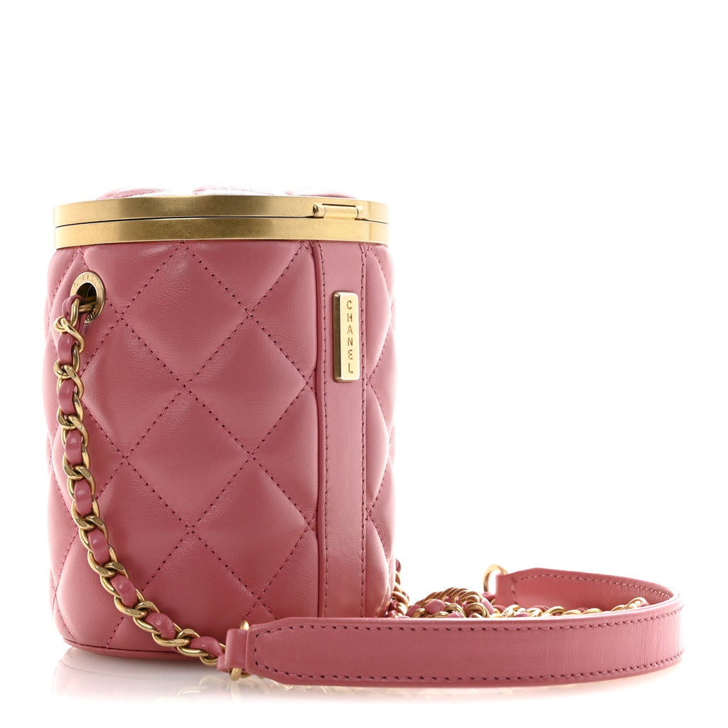 Chanel Lambskin Quilted Mini Crown Box Bag Pink
