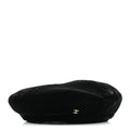 Chanel Velvet Beret Hat S Black