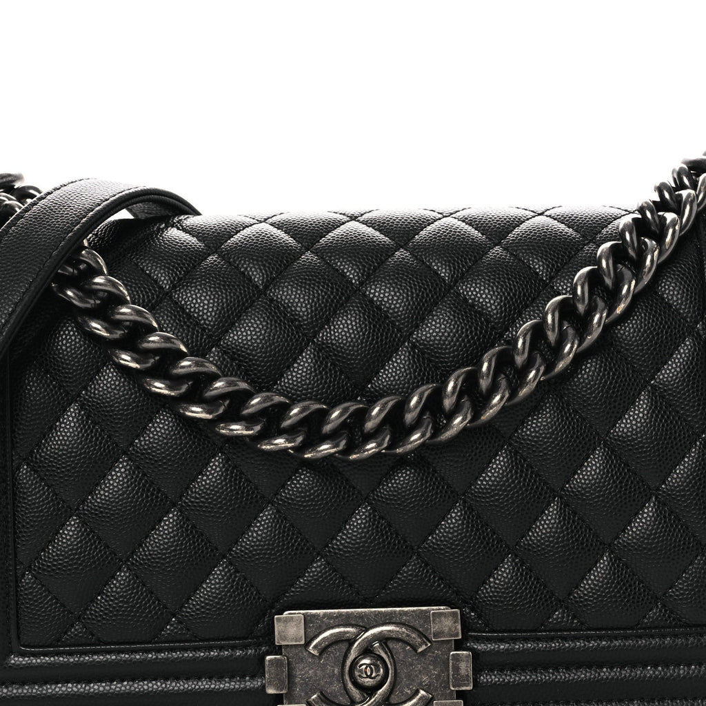 Chanel Caviar Quilted Medium Boy Flap Black