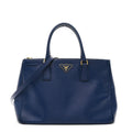 Prada Saffiano Lux Medium Galleria Double Zip Tote Bluette