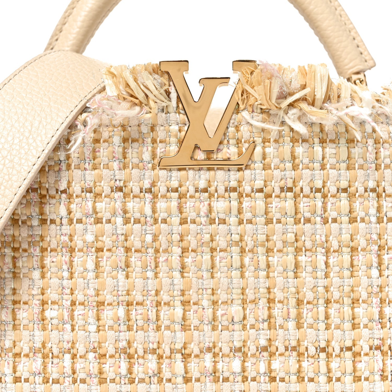 Louis Vuitton Tweed Taurillon Capucines BB Beige
