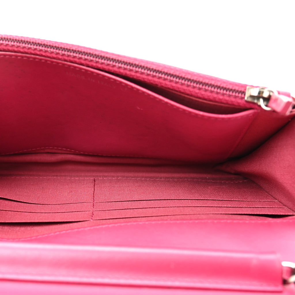 Chanel Patent Quilted Brilliant Wallet On Chain WOC Coral