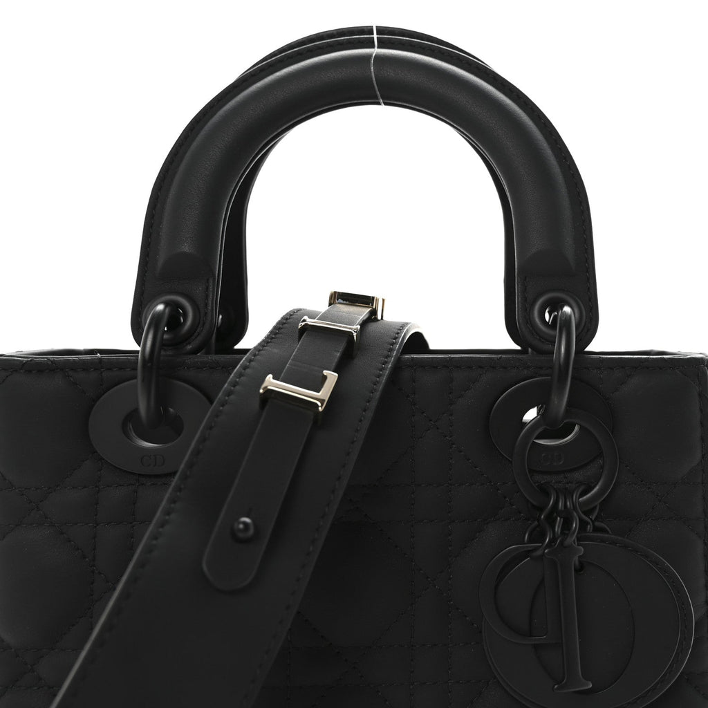 Christian Dior Ultra Matte Calfskin Cannage Small My ABCDior Lady Dior Black