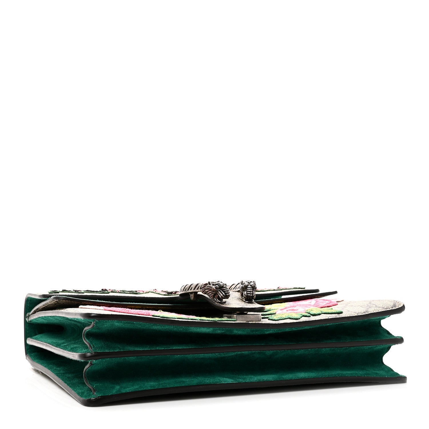 Gucci GG Supreme Monogram Embroidered Medium Dionysus Shoulder Bag Emerald