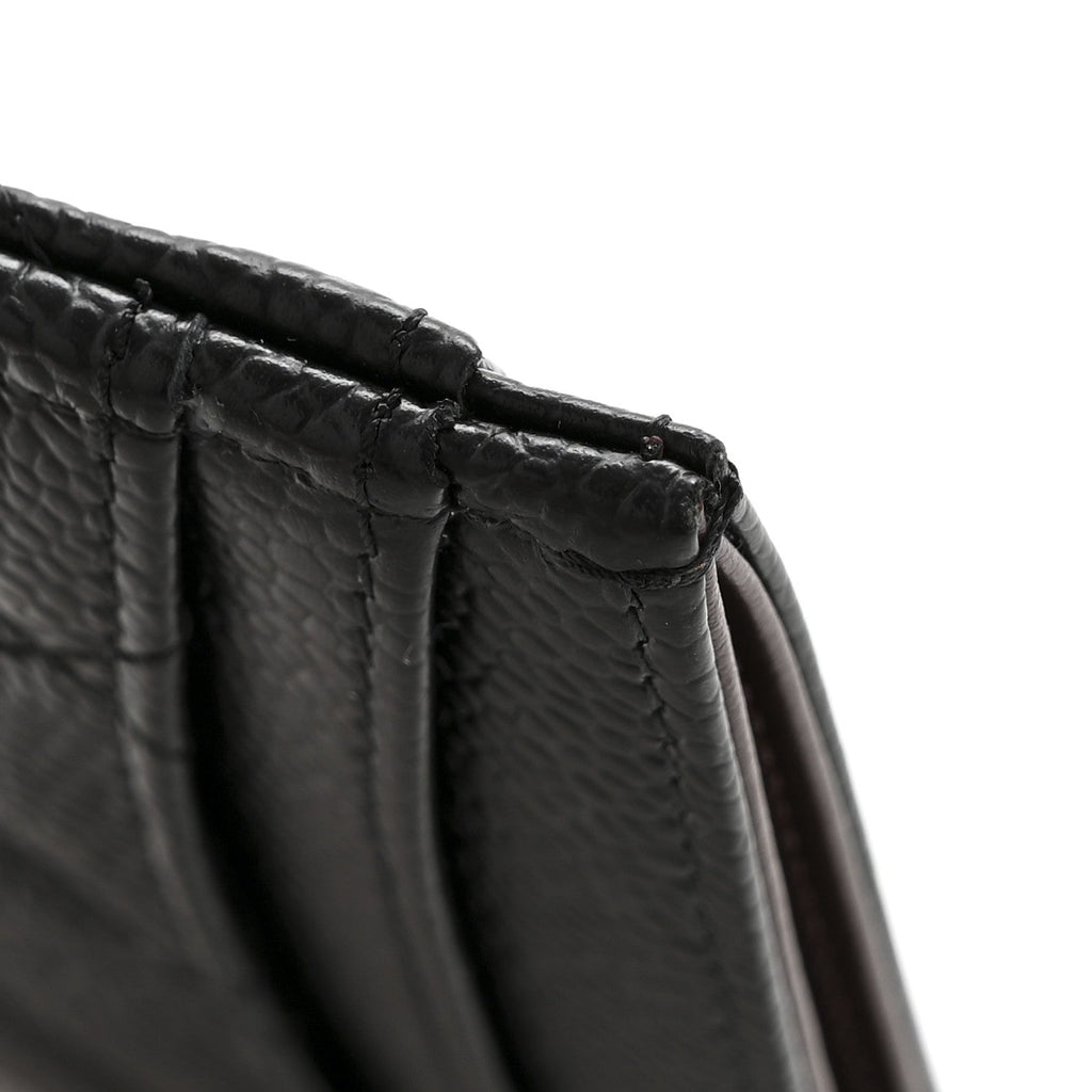 Caviar Quilted Card Holder Black