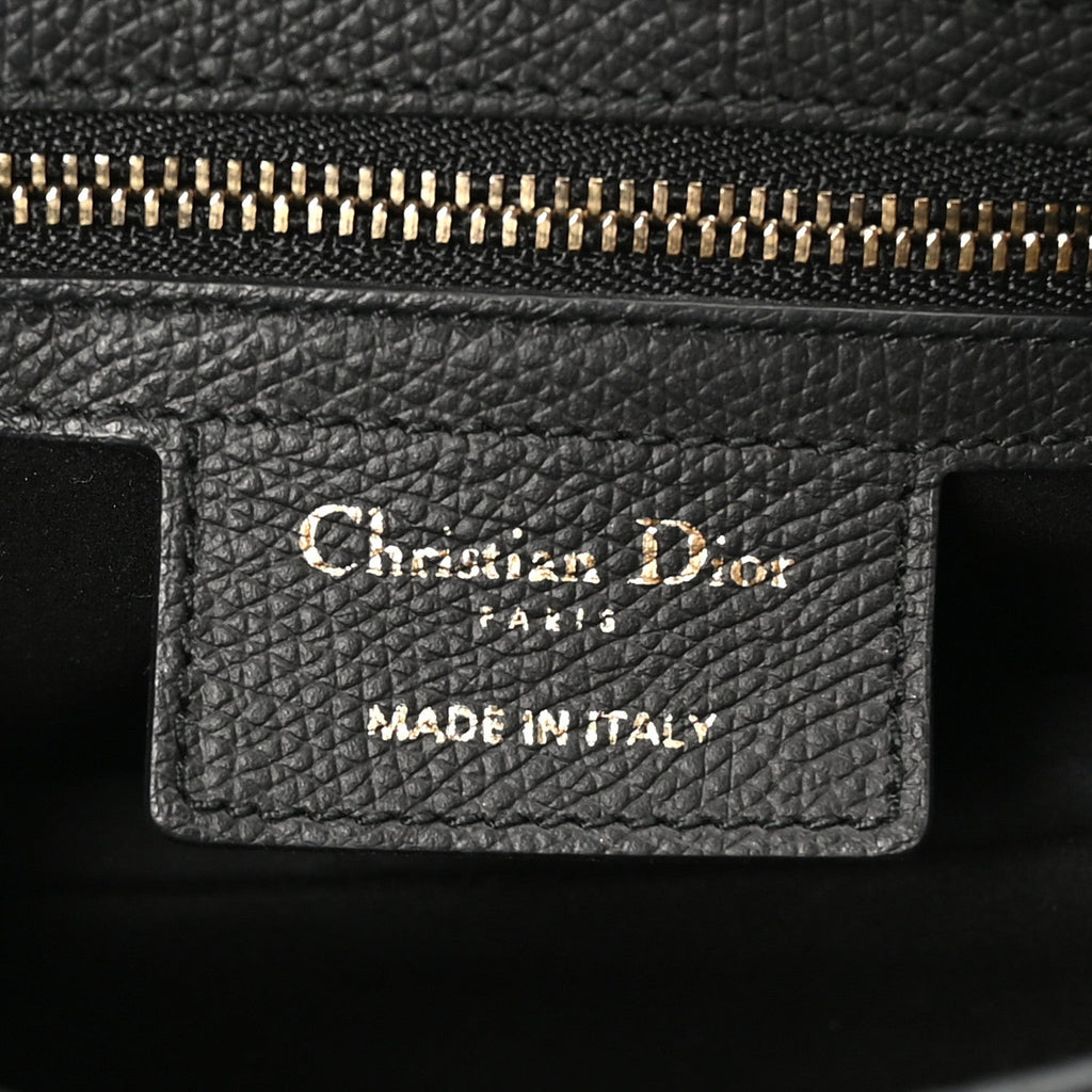 Christian Dior Grained Calfskin Saddle Bag Black