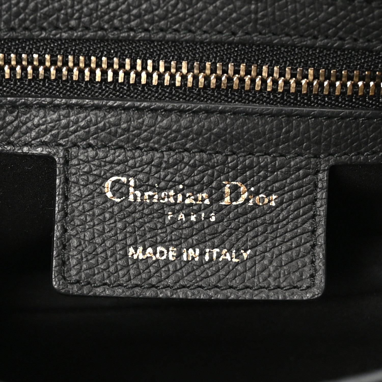 Christian Dior Grained Calfskin Saddle Bag Black