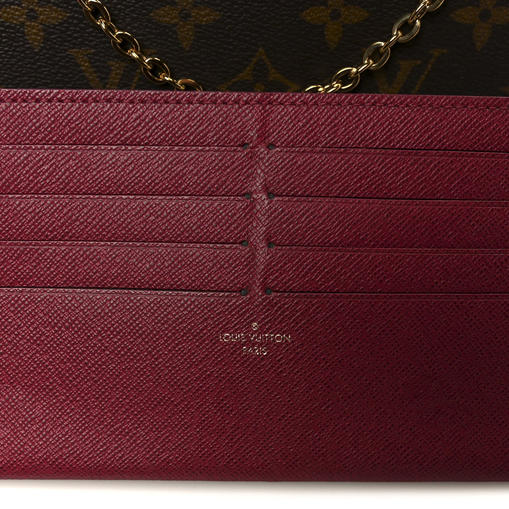Louis Vuitton Monogram Pochette Felicie Chain Wallet Fuchsia