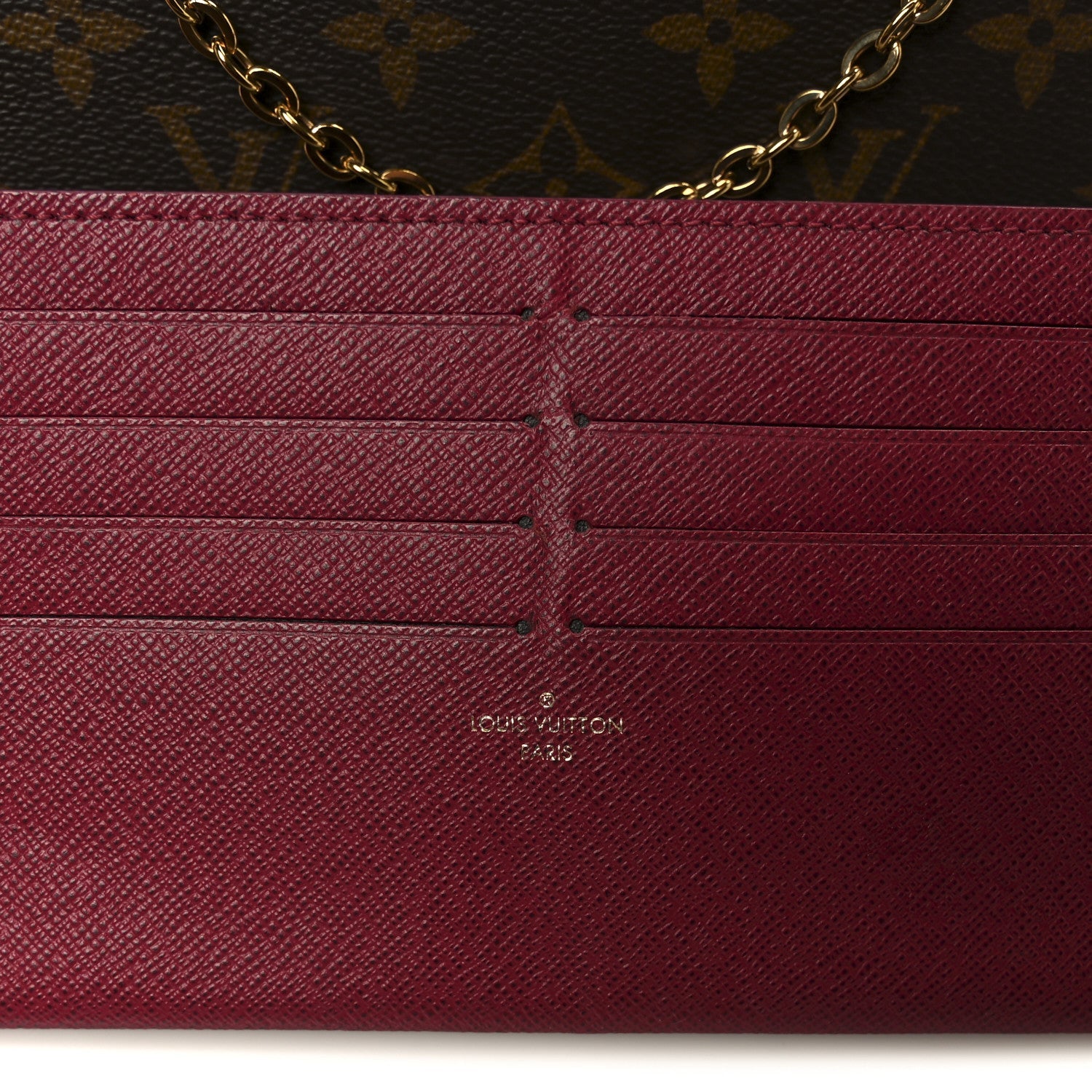 Louis Vuitton Monogram Pochette Felicie Chain Wallet Fuchsia