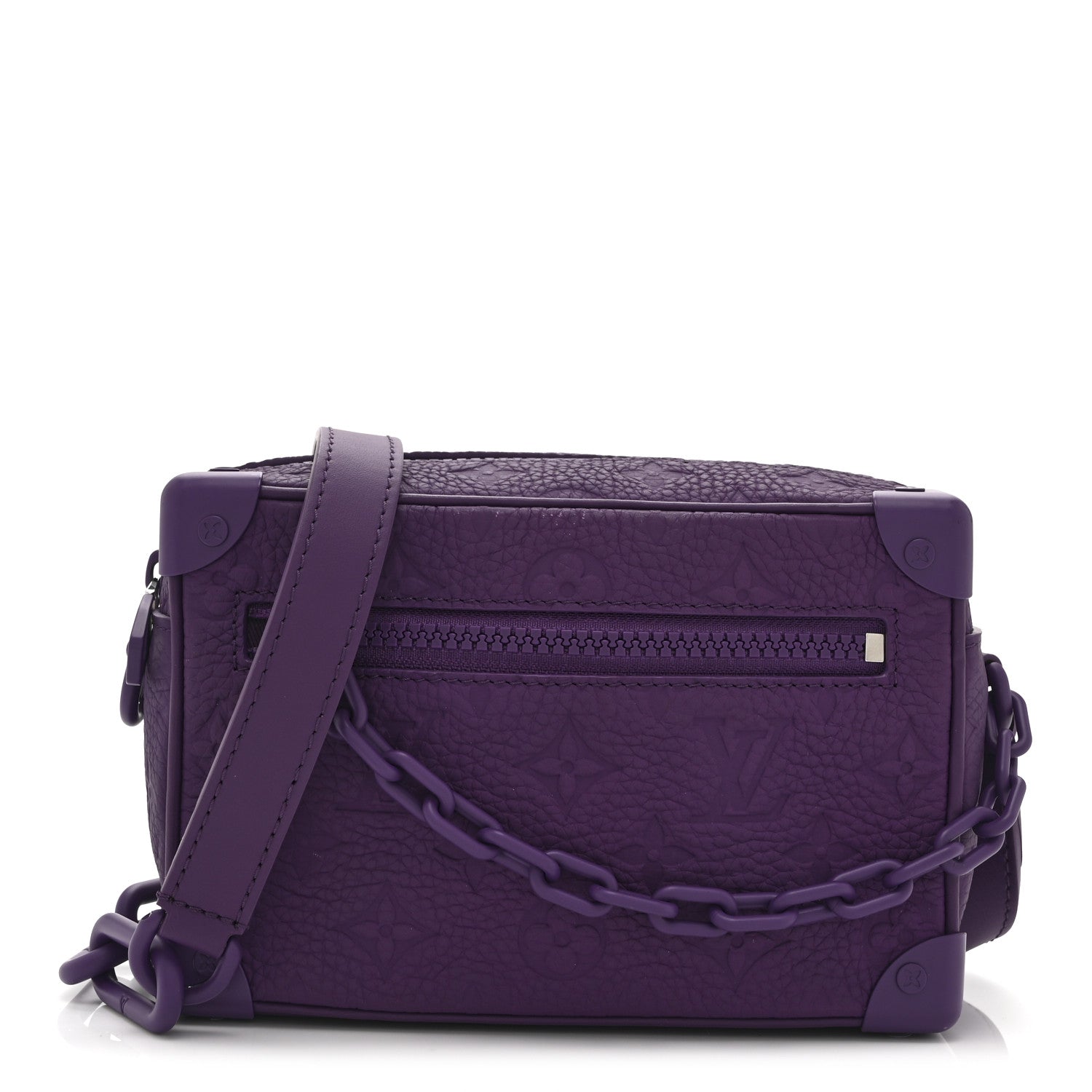 Louis Vuitton Taurillon Monogram Mini Soft Trunk Black Purple Night