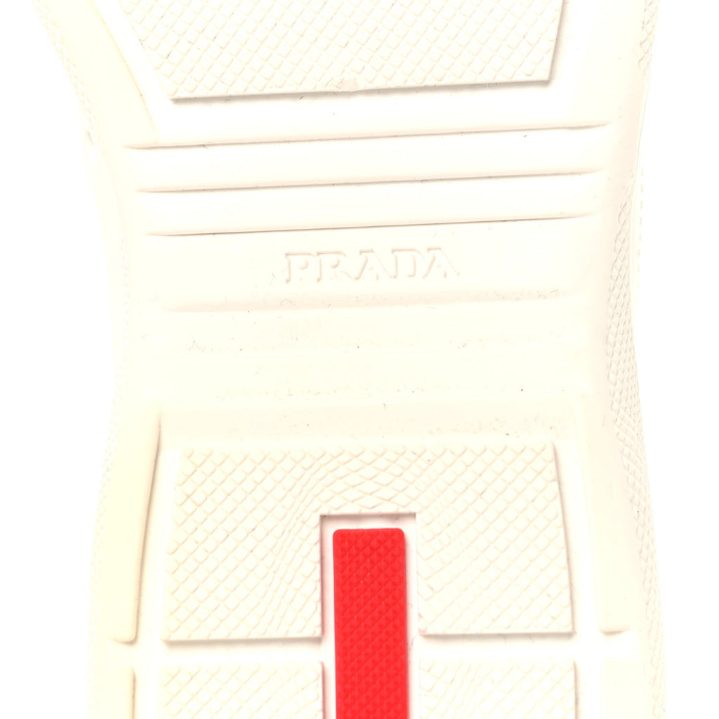 Prada Soft Rubber Mesh Womens America's Cup Sneakers 35 White Argento