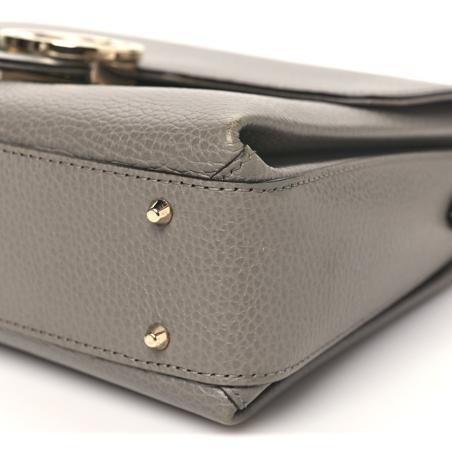 Gucci Dollar Calfskin Interlocking G Top Handle Shoulder Bag Loess
