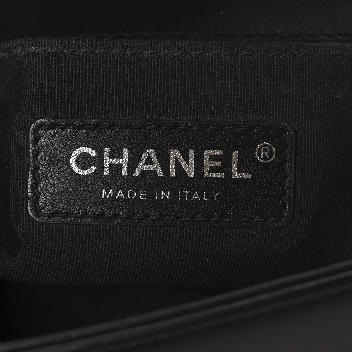 Chanel Calfskin Painted Chevron Embossed Medium Boy Flap Black