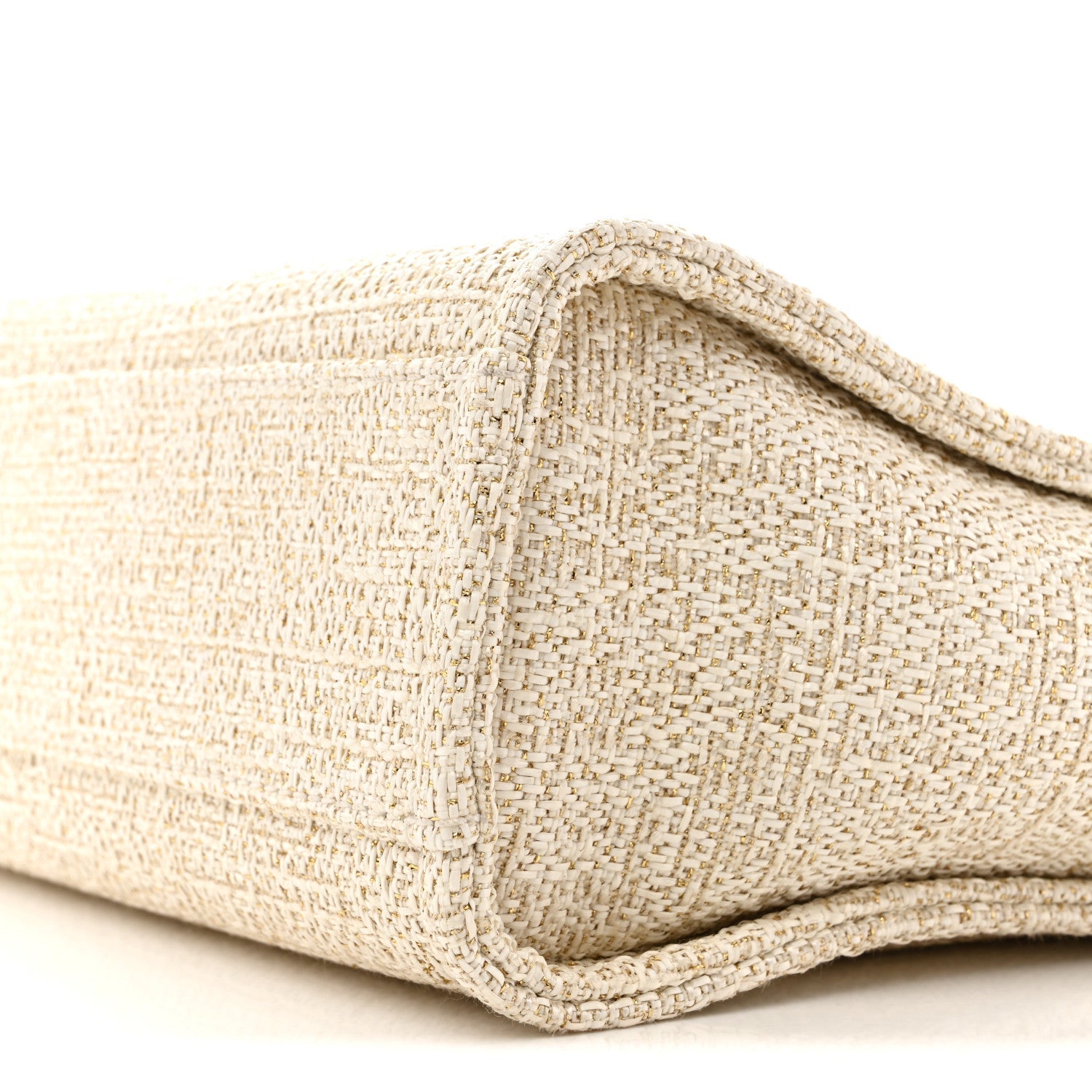 Chanel Lurex Boucle Mini Deauville Tote White