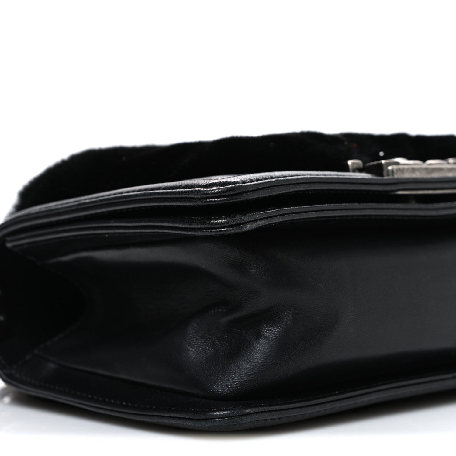 Chanel Orylag Rabbit Fur Calfskin Small Boy Flap Black