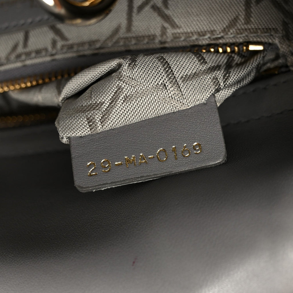 Christian Dior Lambskin Cannage Small Lucky Badges My Lady Dior Grey