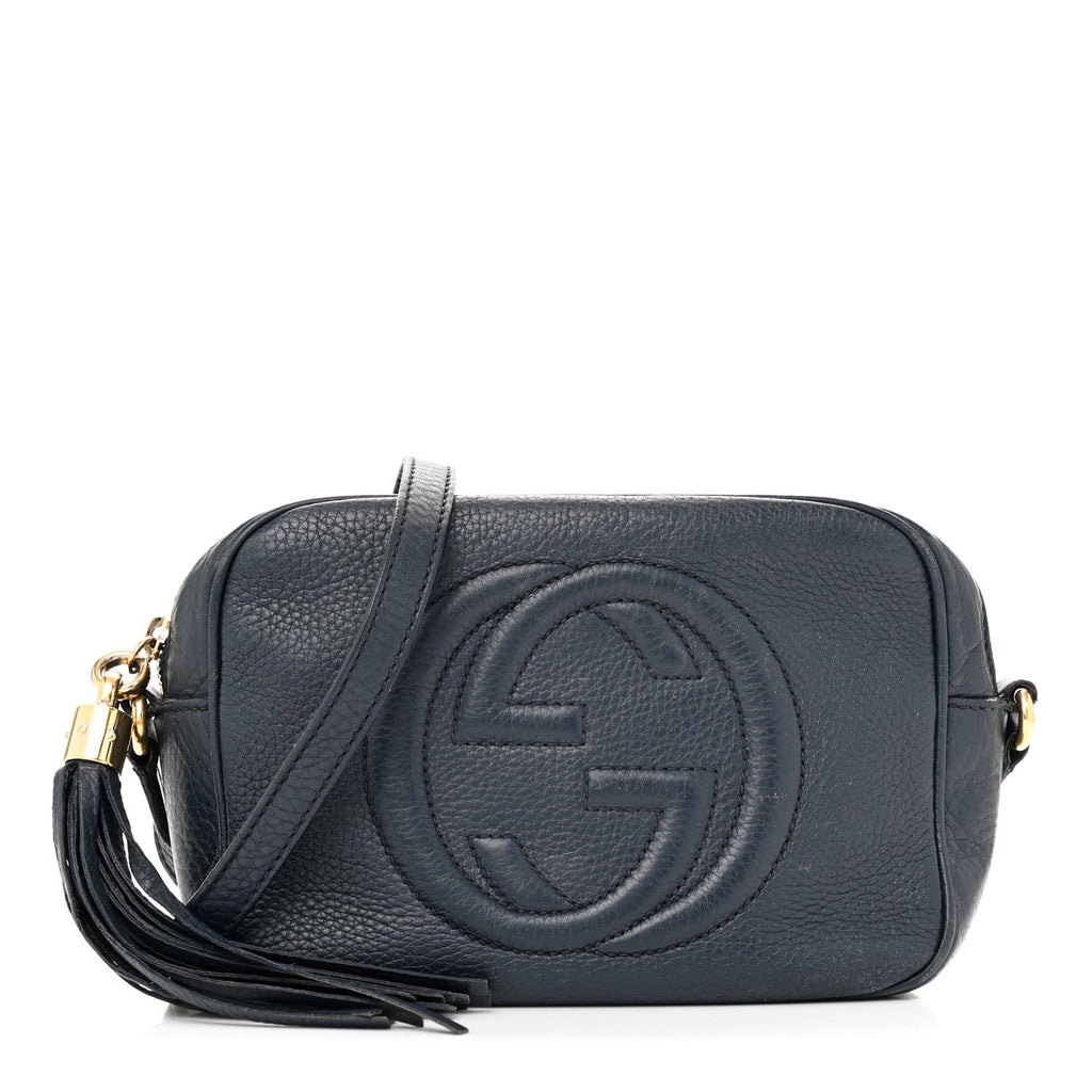 Gucci Pebbled Calfskin Small Soho Disco Bag Blue