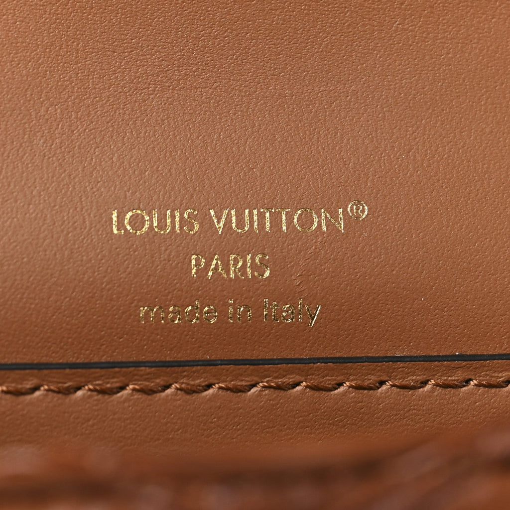Louis Vuitton Lambskin Malletage Wallet On Chain GO-14 Tan
