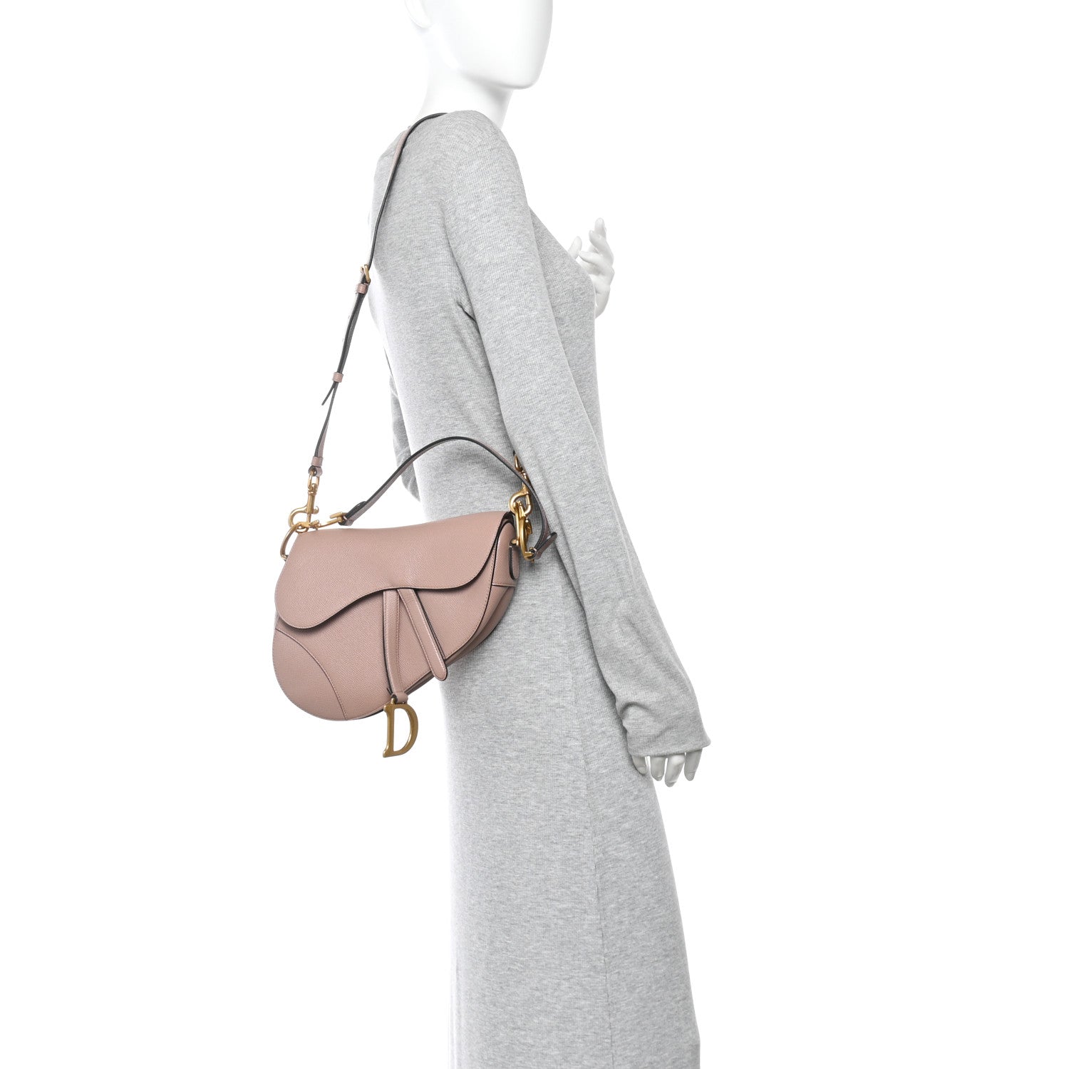 Christian Dior Grained Calfskin Saddle Bag With Strap Fard