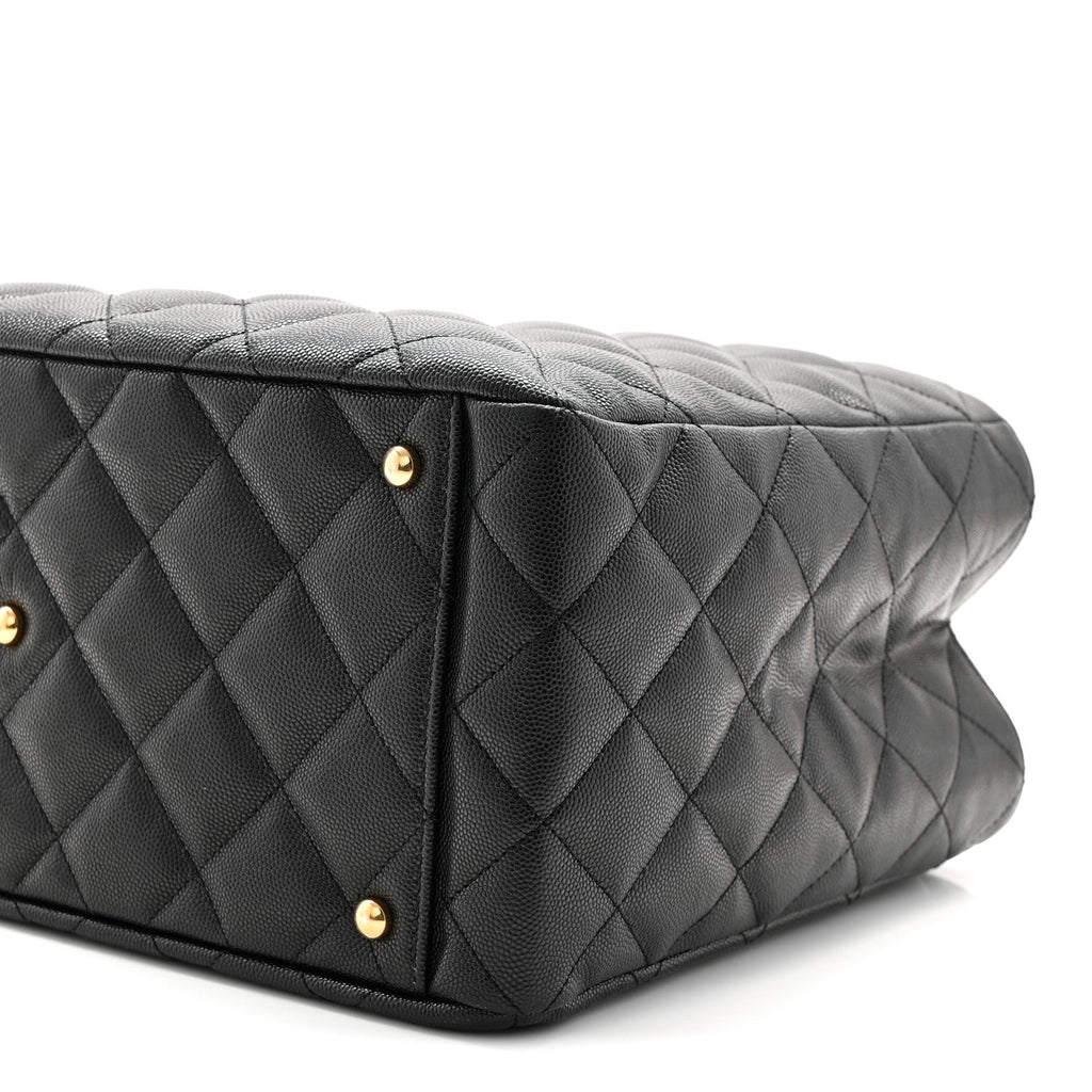 Chanel Caviar Quilted Small Shopping Tote Black
