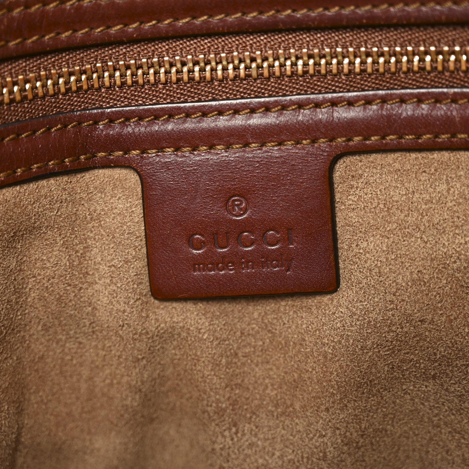 Gucci GG Supreme Monogram Medium Zippered Bucket Tote Beige Tuscany