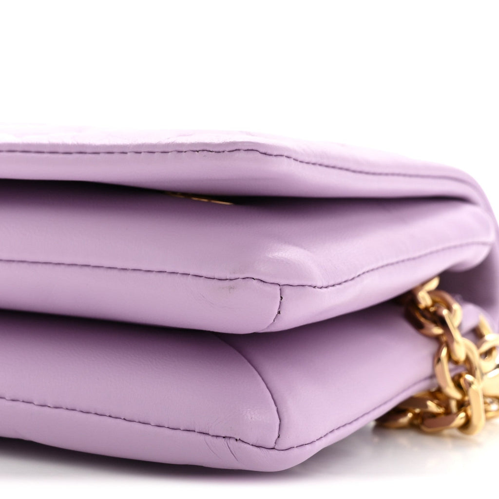 Louis Vuitton Lambskin Embossed Monogram Pochette Coussin Parme