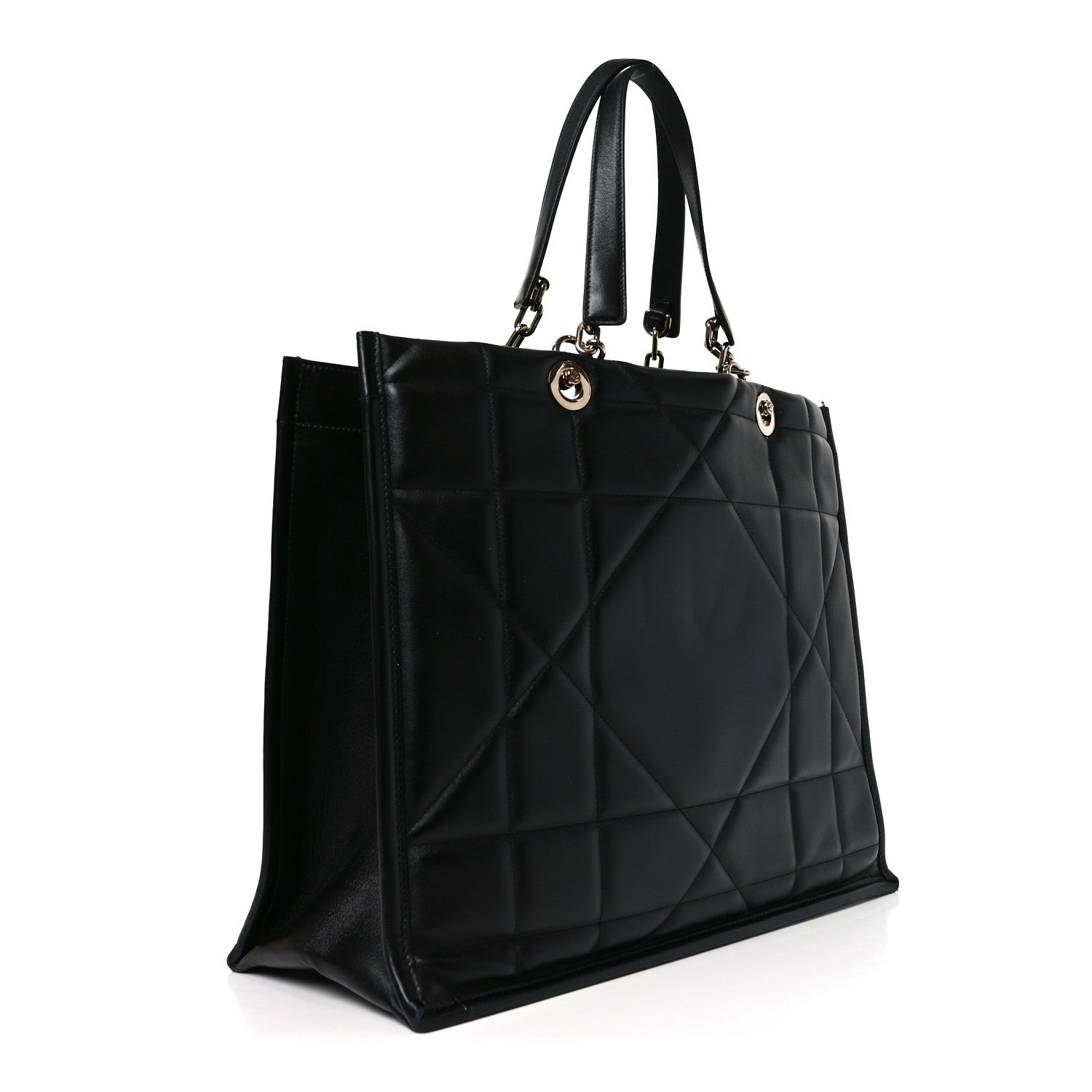 Christian Dior Calfskin Archicannage Large Essential Tote Black