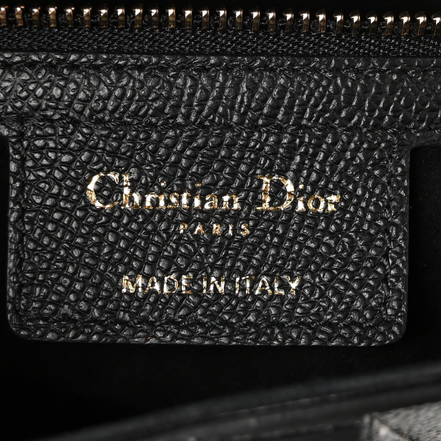 Christian Dior Grained Calfskin Saddle Bag With Strap Black