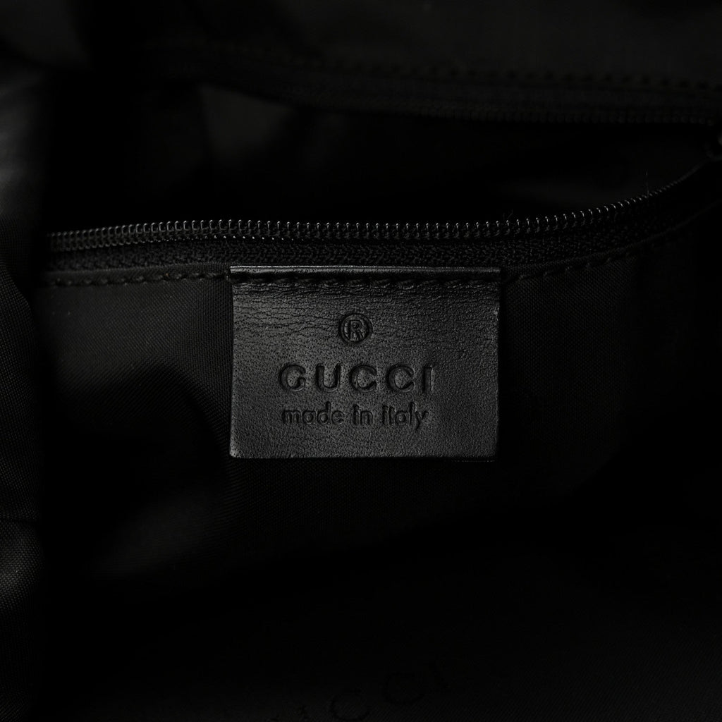 Gucci Nylon Bamboo Hobo Black
