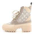 Louis Vuitton Suede Calfskin Laureate Platform Desert Boots 41 Beige