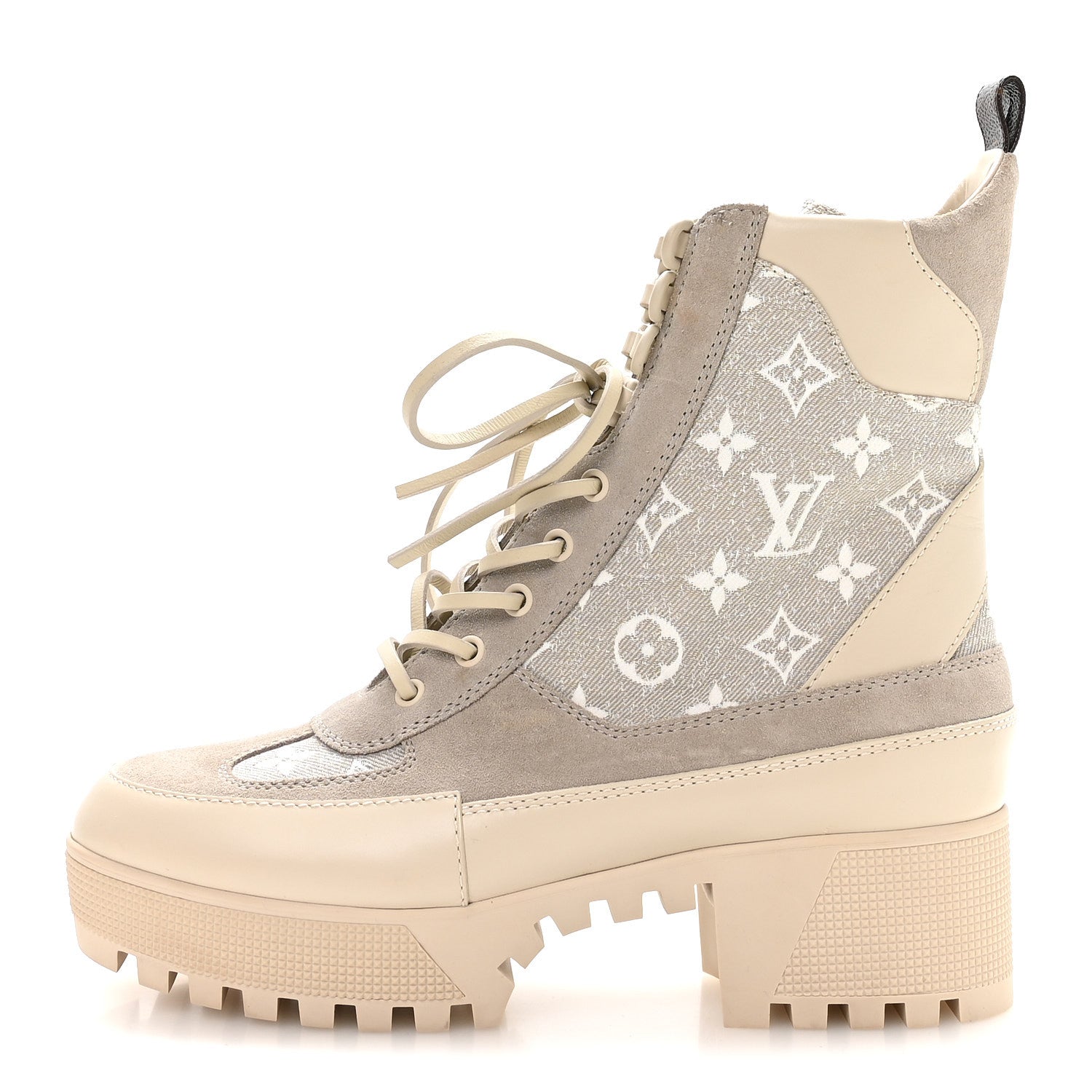 Louis Vuitton Suede Calfskin Laureate Platform Desert Boots 41 Beige