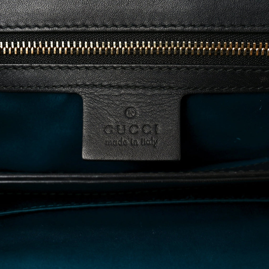 Gucci Suede Patent GG Web Medium Ophidia Chain Shoulder Bag Black