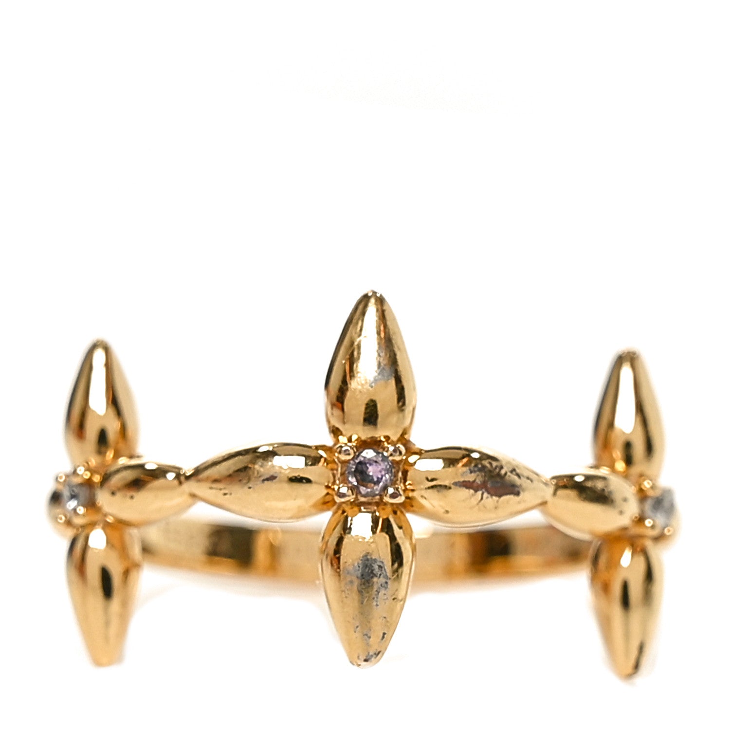Louis Vuitton Metal Louisette Signature Ring S Gold