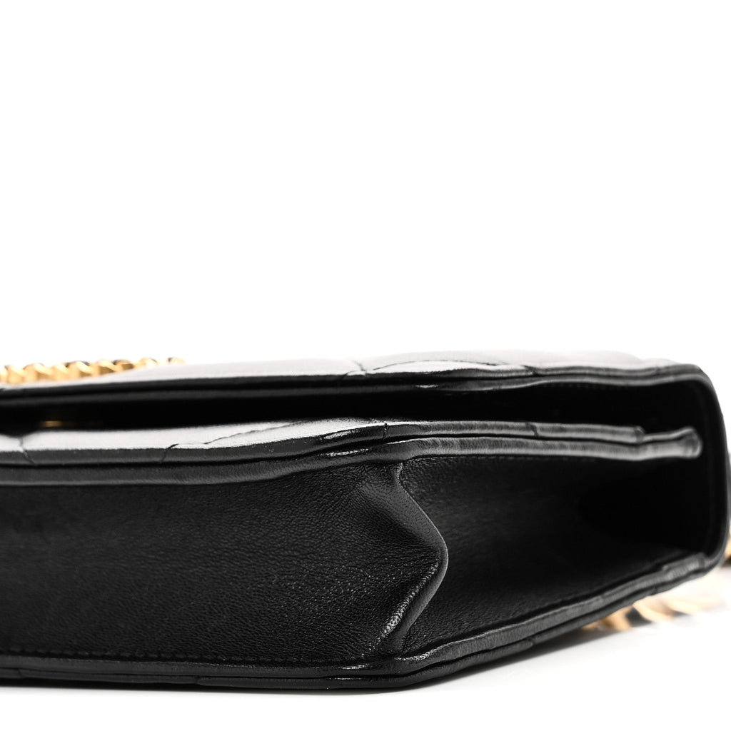 Chanel Lambskin Quilted Chanel 19 Wallet On Chain WOC Black