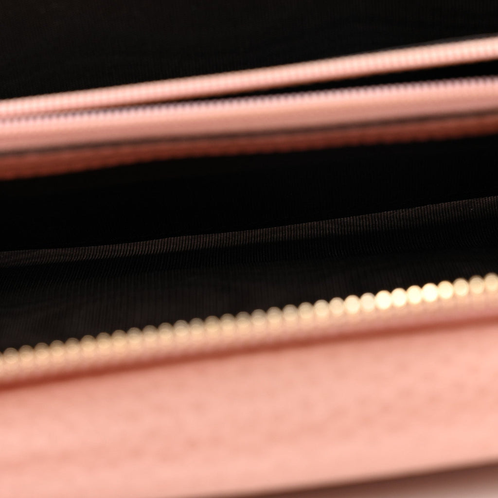 Gucci Dollar Calfskin Interlocking G Continental Wallet Soft Pink