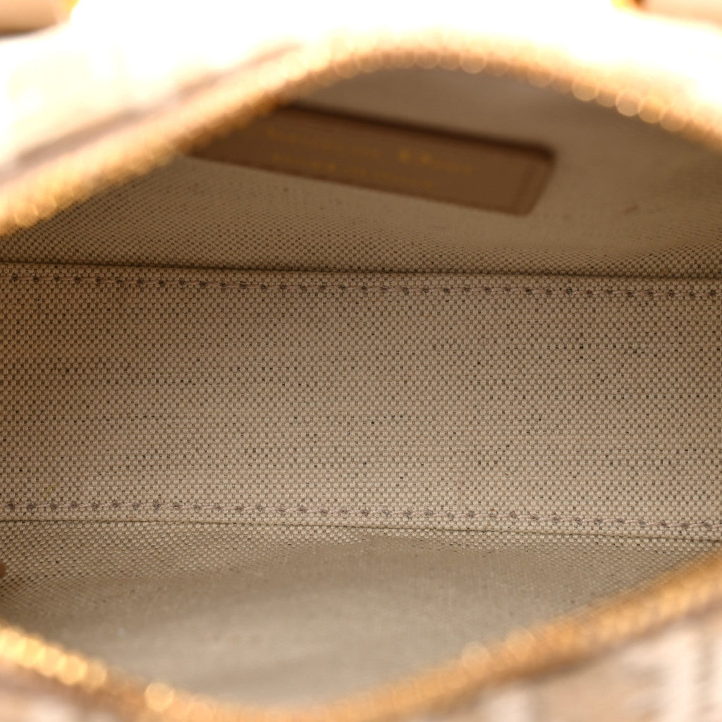 Christian Dior Oblique Chambray Groove 17 Bag Natural